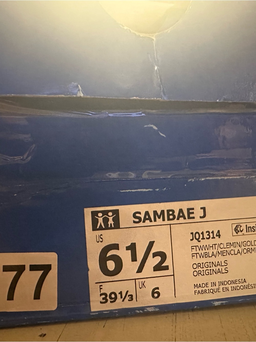 Adidas Sambae J White Clear Mint Gum Sneakers Women’s 7.5 / Youth 6.5 NIB - Picture 9 of 9